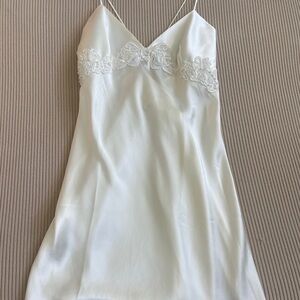 Vintage Victorias Secret Off White Teddy / Dress with Lace & Pearl Accents